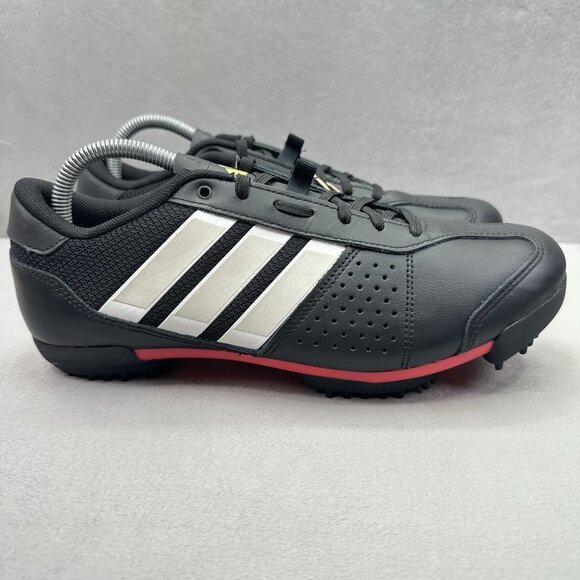 adidas Heritage Tour Mens Size 9 Cycling Shoes Black Leather Two Bolt NEW - Picture 1 of 9